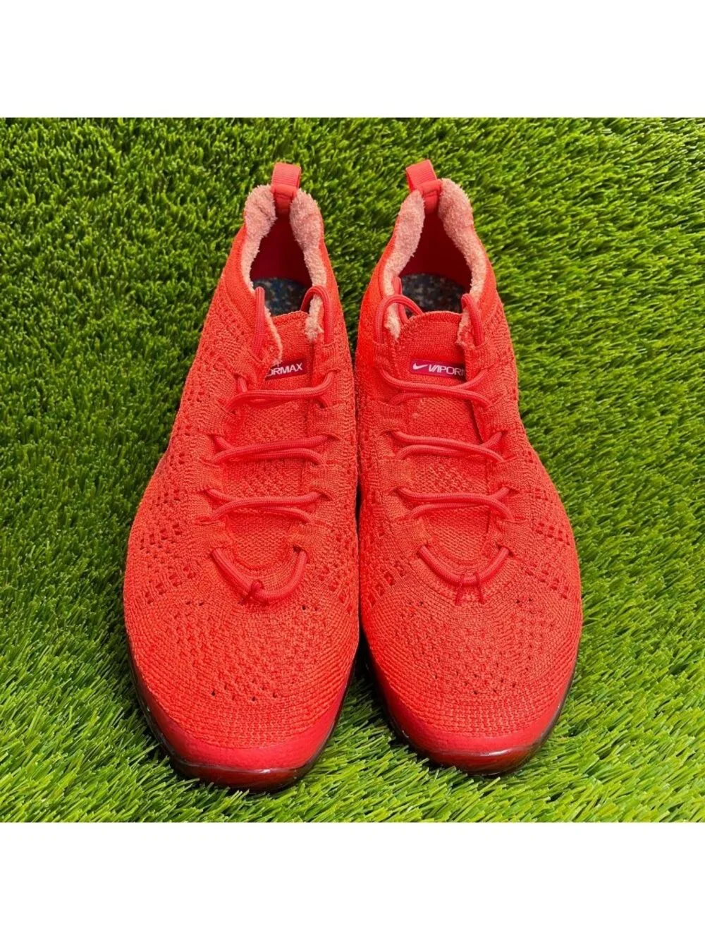 Nike Air VaporMax 2023 Flyknit Mens Size 9 Red Athletic Running Shoes Sneakers
